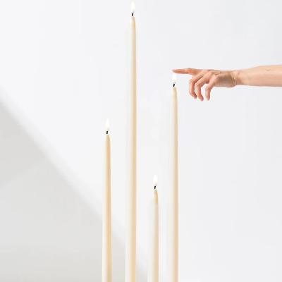 Ivory LED Flameless Taper Candles - 35cm thumbnail 1