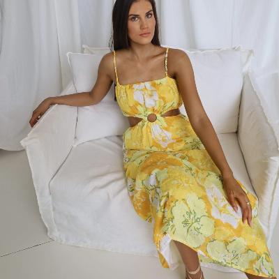 Faithfull the Brand El Rio Maxi Dress Loretta Floral Print Size 8 thumbnail 2