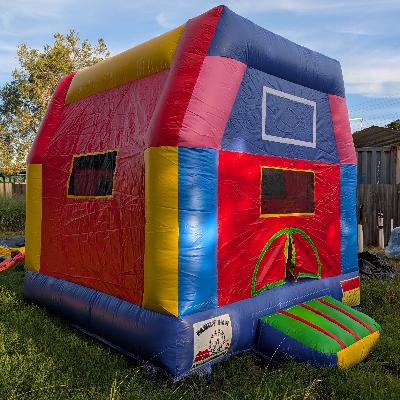 Small Red Jumping Castle with obstacles thumbnail 2