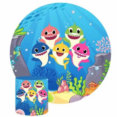 Blue Baby Shark Round Backdrop Package thumbnail 1