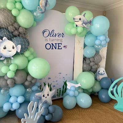 Balloons Backdrop Birthday / baby shower / Gender reveal thumbnail 3