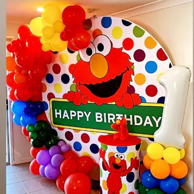 Elmo Happy Birthday Round Backdrop package thumbnail 2