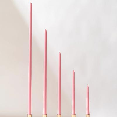 Petal Pink Taper Candles thumbnail 1