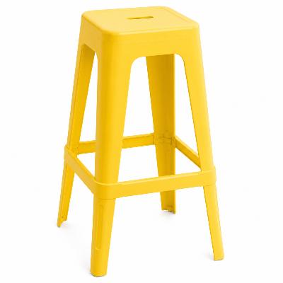 Stool - Tall Polypropylene Replica Tolix Stool in Yellow