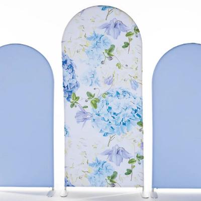 Blue Floral Trio Arch backdrop thumbnail 1