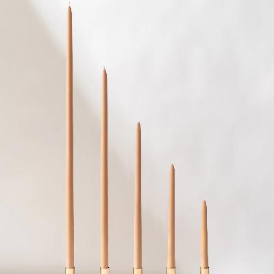 Venti Brown Taper Candles - 76cm - PAIR