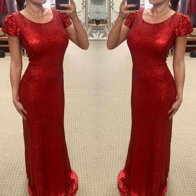 Jadore Cap Sleeve Sequin Gown Red Size 14 thumbnail 2