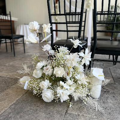 Faux Floral - Whites & Babies Breath Set (Arbour, Ground or Plinth arrangement) thumbnail 4