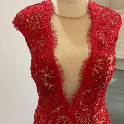 Jovani Sequin Open Back Dress Red Size 10 thumbnail 3