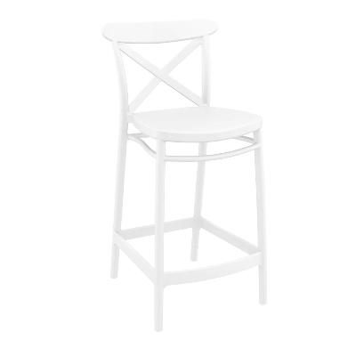 Bar Stool - Cross Back - White thumbnail 1
