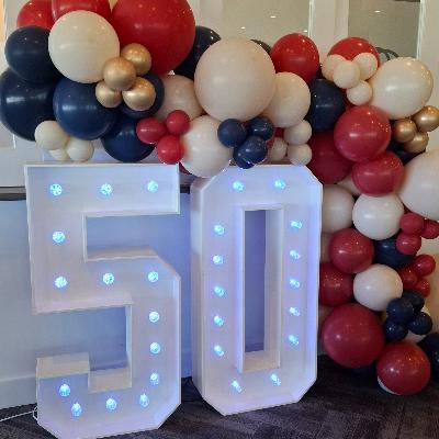 Light up numbers & balloon garland 3m thumbnail 3