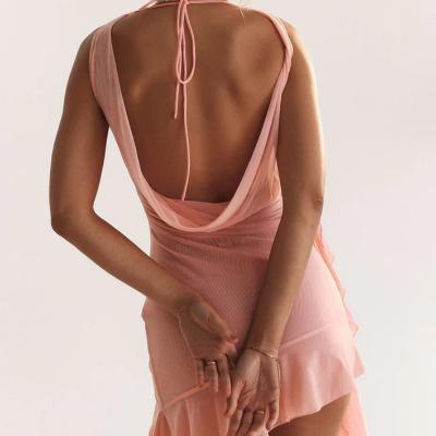 House of CB Charla Soft Apricot/Pink Mini Dress - Sizes XS & S thumbnail 3