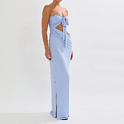 One Mile Kylie Maxi Dress - Blue XXS thumbnail 4