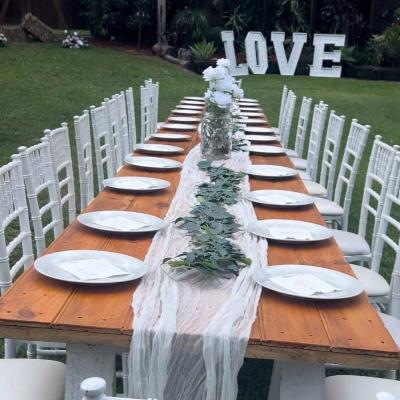2.4 Metre Rustic Trestle Tables with white legs thumbnail 3