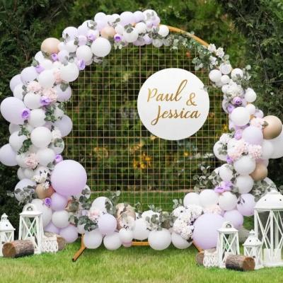 2m Round Mesh Balloon Arch on stand - Gold thumbnail 3