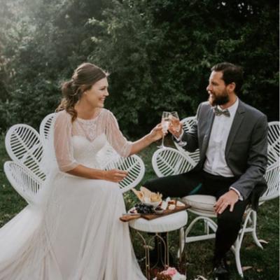 White Cane Petal Chair thumbnail 3