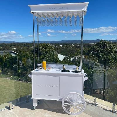 White Champagne Cart