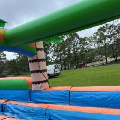 20m Blue Tropical Dual Lane Waterslide Inflatable thumbnail 4