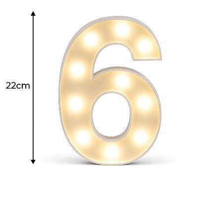 LED - 1.2 m high  White Light up Number 6 (with remote control) thumbnail 1