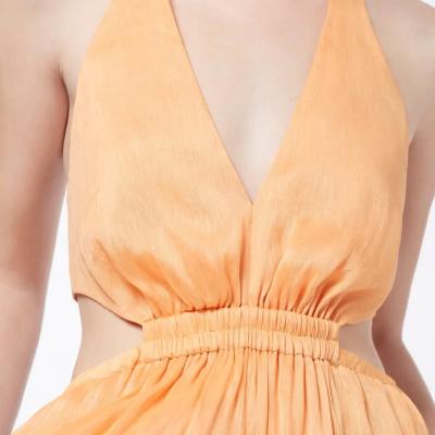 Manning & Cartell Lyrical Colours Halter Maxi Dress in Mango - Orange Size 6 thumbnail 4