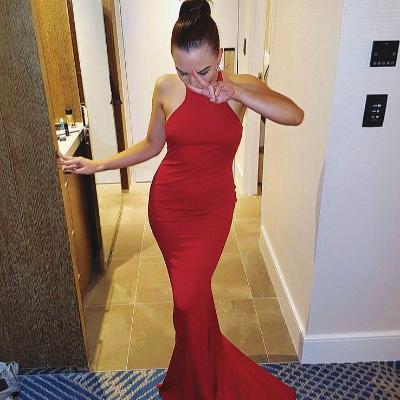Abbys by Abby Coco Gown With Train Red- XS, M thumbnail 2