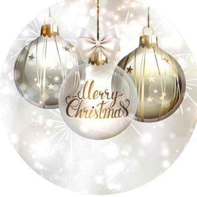 White Merry Christmas Round Backdrop Package thumbnail 1