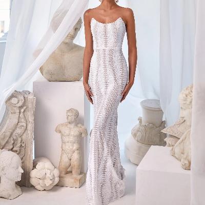 Alamour the Label Nora White Sequin Gown Size S