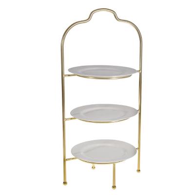 Gold High Tea Stand - 3 Tier thumbnail 3