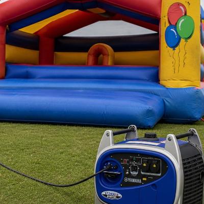 Silent Generator hire bouncy castle fairy floss machine