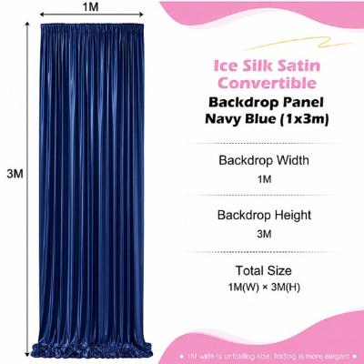 Backdrop - Navy Blue Ice Silk Satin Backdrop Panel - Navy Blue (1 meter wide x3 meters high)