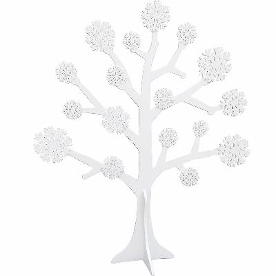 Styling - Wooden White Tree Prop with Snowflakes