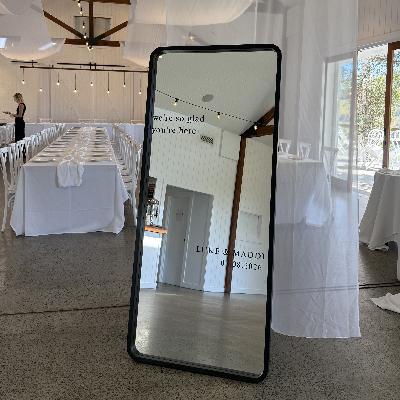 Freestanding Mirror with Decals