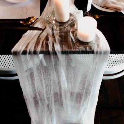 White Cheesecloth Table Runner - 90cm x 400cm