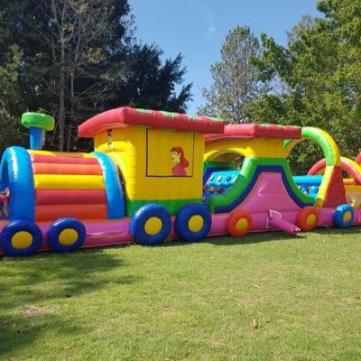 Train Inflatable Obstacle Course with Slide thumbnail 2