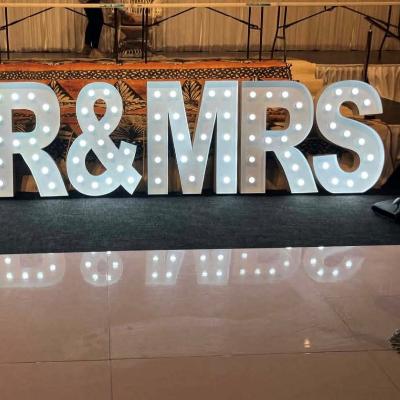 LED 1.2 meter MR & MRS White Light Up Letters thumbnail 2