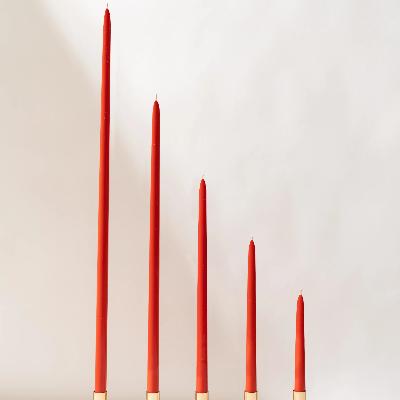 Poppy Red Taper Candles thumbnail 1