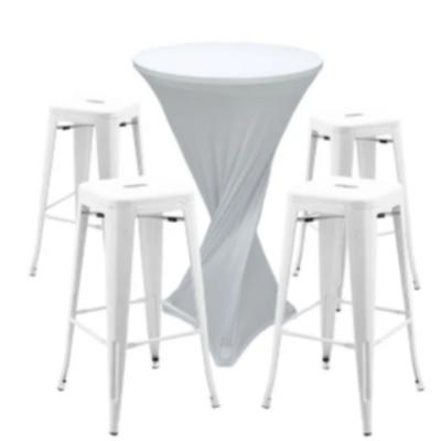 Dry Bar + Cover + Stools White