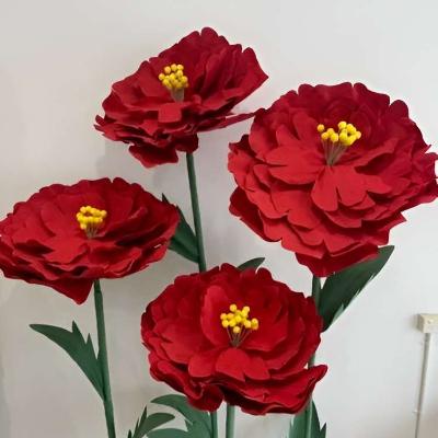 Marigold Large Freestanding Faux Flower - Red