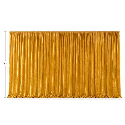 Backdrop - Gold Velvet Panel 1x3 meters (with curtain rod holes) thumbnail 1