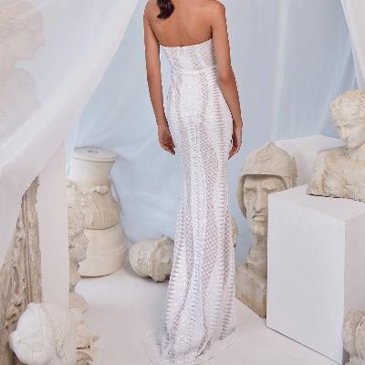 Alamour the Label Nora White Sequin Gown Size S thumbnail 2