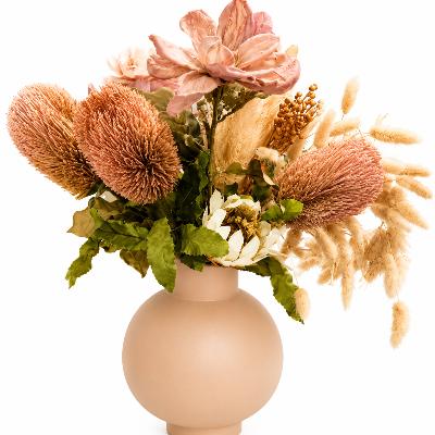 Styling - Blush Banksia Vase Arrangement Flowers