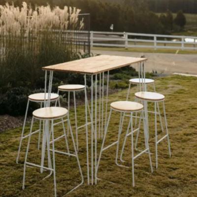 Hairpin Dry Bar Table Wood Top Black thumbnail 3