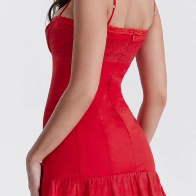 House of CB Luci Mini Dress in Cherry Red - Size XS thumbnail 4