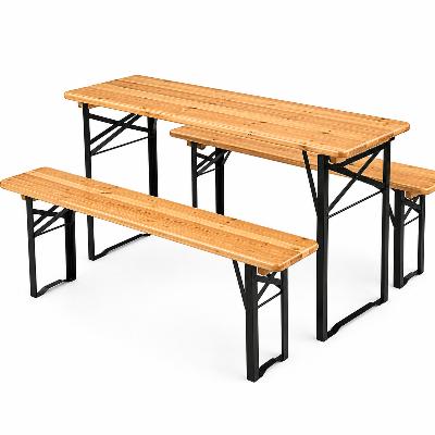 Table - Timber Picnic Table and Bench Set with foldable legs thumbnail 1