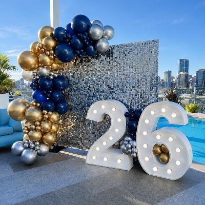 Light up numbers, Shimmer wall and Balloon Garland thumbnail 1