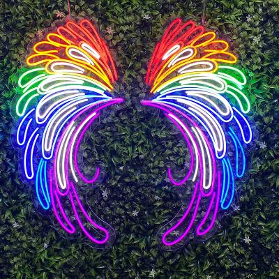 Rainbow Wings neon sign