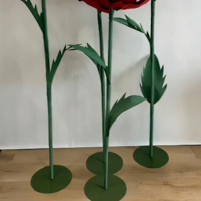Marigold Large Freestanding Faux Flower - Red thumbnail 3