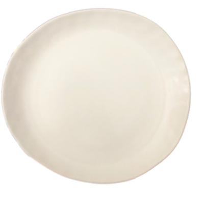 White irregular dinner plate thumbnail 1