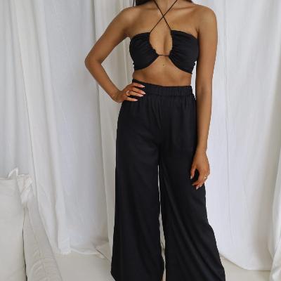 Alamour the Label High Waisted Cecily Pant Set Black Size 6