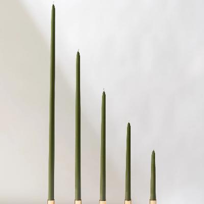 Moss Green Taper Candles thumbnail 1